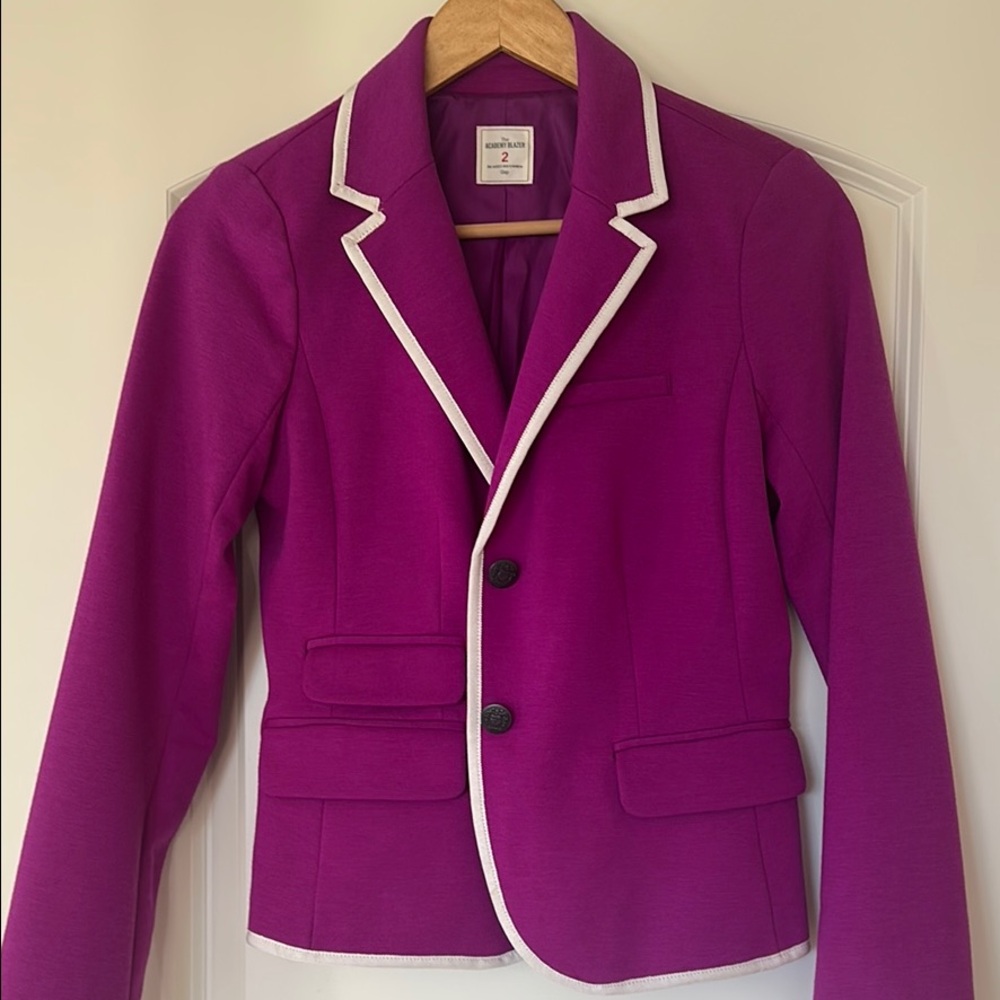GAP Purple Blazer with Structured Silhouette and White Lapels